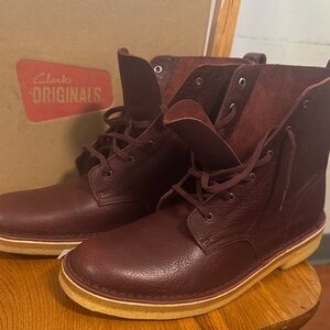 Clarks Dark Brown Leather Boots